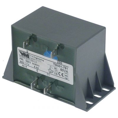 transformer primary 230VAC secondary 11VAC 60VA secondary 5,4A H 60mm L 70mm W 95mm - 403550