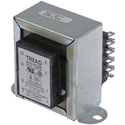 transformer primary 250V secondary 250V 625 VA secondary 2,5 A H 60 mm L 73 mm W 56 mm