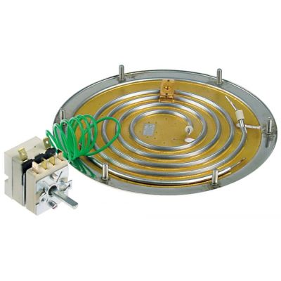 bottom heater 1800W 230V heating circuits 1 ø 196mm control thermostat 128°C M5