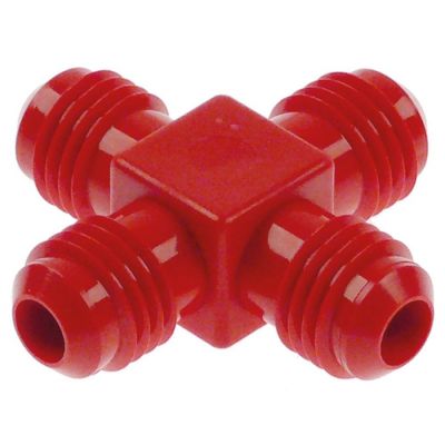 cross fitting thread 1/2" BSF red plastic - 440521