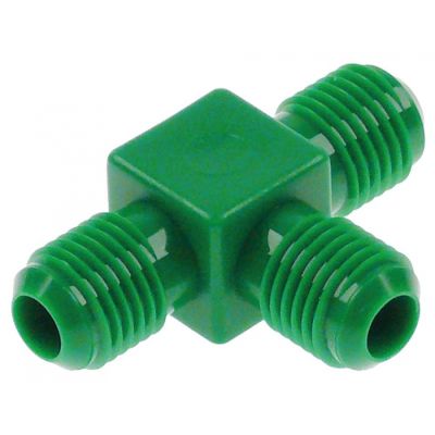T-piece thread 7/16" UNF green plastic - 440523