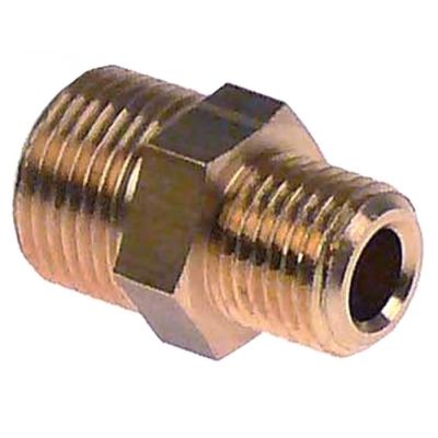 Niplu filetat cu reductie, filet1 ¼" - filet2 3/8" - Cod 520682