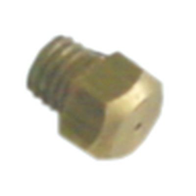 nozzle hole ø 0,7 mm L 8,5 mm M5x0,75 thread length 4,5 mm head thickness 4 mm brass - 528410