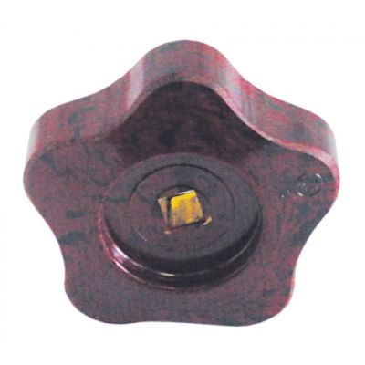Buton stelat pentru robinet, ax 7 x 7 mm, ext. ø 58 mm, maro - 529813