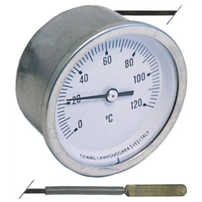 Termometru 0 +120 °C, orificiu montare ø 60 mm, bulb ø 6,5 x 28 mm, calilar 1500 mm - 541091