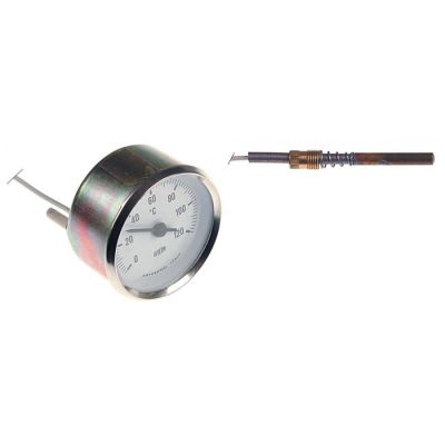 thermometer mounting ø 60mm t.max. 120°C measuring range 0-120°C probe ø 6mm