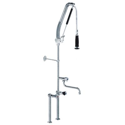 pre-rinse unit with bridge mixer tap ½" with swivel tap tap head ½" triangular handle