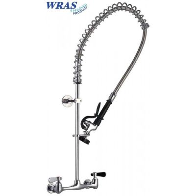 pre-rinse unit with wall-mounted water tap tap head 1/2" without swivel tap connection 1/2"