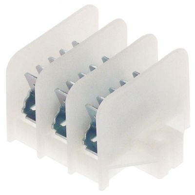 terminal block 3 -poles max. 17,5 A max 450 V connection flat plug 6,3mm temp.-resist. 110 °C - Code 550037