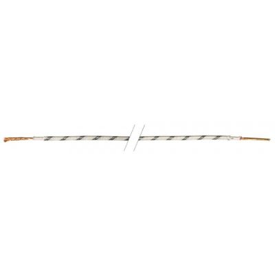 Conductor din fire de cupru nichelate 2,5 mm², izolatie din fibra de sticla siliconata, culoare alb cu negru, temperaturi -60 +280°C, maxim 350 °C, rola de 10 metri - 550085