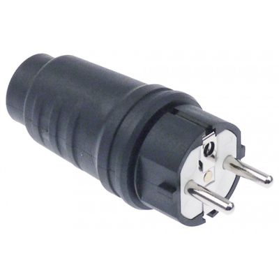 Stecher CEE7/7 tip E+F, cu 3 borne P+N+E, max. 16A, 230V, carcasa cauciuc, protectie IP44 - 550200