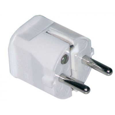 Stecher drept CEE7/4 tip F, cu 3 borne P+N+E, max. 16 A, 230 V, termoplastic, IP44, tari D/I - 550204