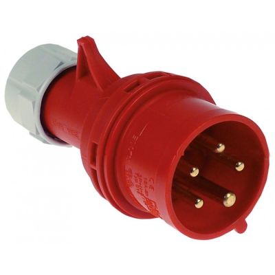 Stecher trifazic CEE rosu, max. 16 A, 400 V, cu 5 borne 3P+N+E, IP44, pentru cablu 1,0-2,5 mm² - 550210