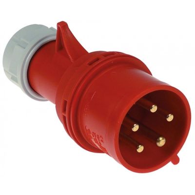 Stecher trifazic CEE rosu, max. 32 A, 400 V, cu 5 borne 3P+N+E, IP44, pentru cablu 2,5-6,0 mm² - 550211