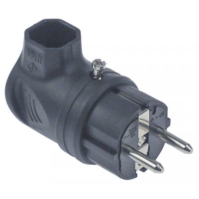 Stecher unghiular CEE7/7 tip E+F, max. 16 A, 240 V, borne P+N+E, IP44, pentru fir 2,5 mm² - 550664