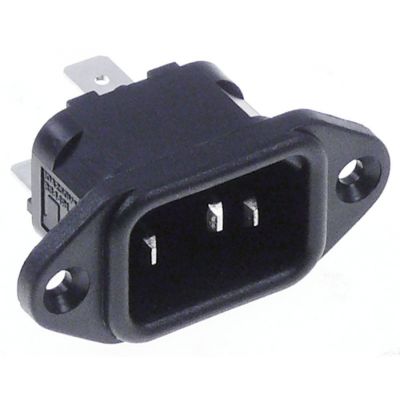 Priza C14 10A / 250V, conectare cu papuci 6,3 mm, pentru temperaturi mici - 550704
