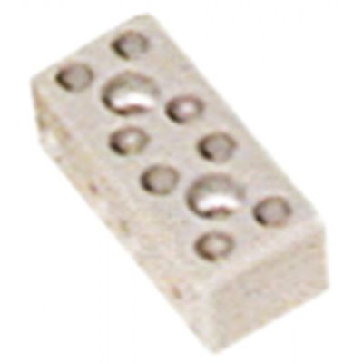 porcelain terminal block 4-pole, 2,5 mm², max. 10 A, max 250 V, 40 x 20 mm, hole distance 18 mm, 5 pcs
