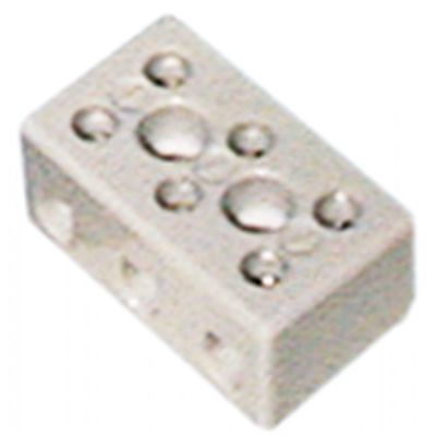 porcelain terminal block 3-pole, 10 mm², max. 30 A, max 450 V, 52 x 30 mm, hole distance 17 mm, 5 pcs