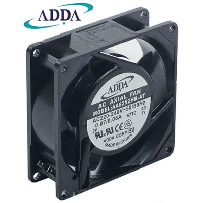 Ventilator Axial, L 80 mm, W 80 mm, H 25 mm, 230 V CA, 50/60 Hz, 13/14 W rulment cu bile, conectare cablu, metal - Cod 601130