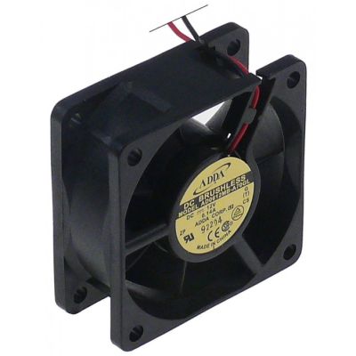 Ventilator axial L 60 x 60 mm, H 25 mm, 12 VCC, 2,28W, rulment cu bile, conectare cablu, plastic, ADDA - 601154