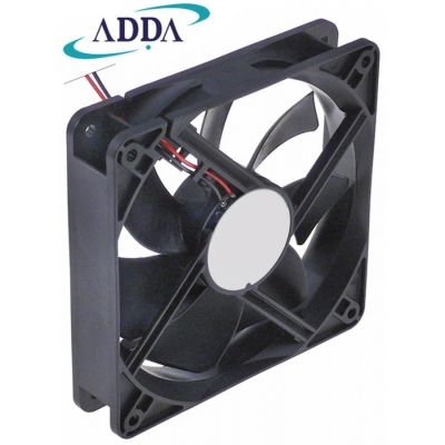 Ventilator 12V DC, 5,4 W, patrat 119 x 119 mm, H 25 mm, cu rulmenti cu bile, -10 +70 °C - 601158