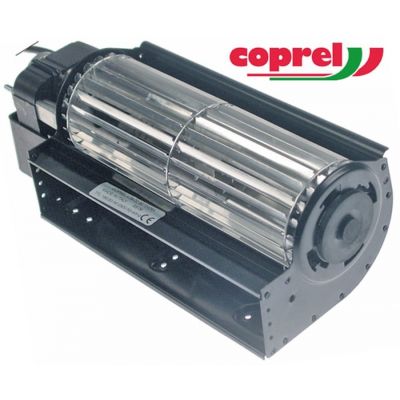 Ventilator tangential cu tambur, lungime 180 mm, tambur ø 60 mm, pozitie motor stanga, 230 V, 50 Hz, 28 W, frigorifice - Cod 601398