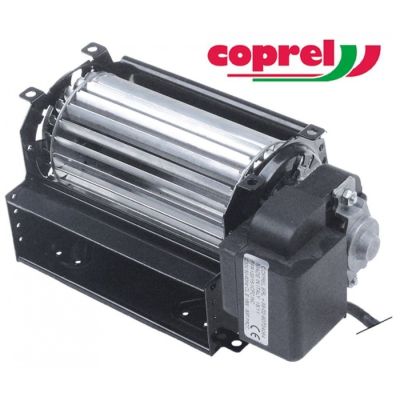 Ventilator tangential cu tambur, lungime 120 mm, tambur ø 60 mm, pozitie motor dreapta, 230 V, 50 Hz, 19 W, frigorifice - Cod 601637