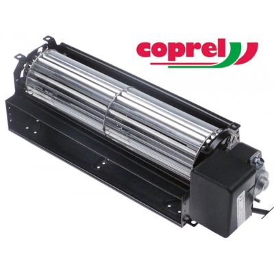 Ventilator tangential cu tambur, lungime 240 mm, tambur ø 60 mm, pozitie motor dreapta, 230 V, 50 Hz, 25 W, frigorifice - Cod 601638