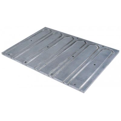 cover for heating element L 510mm W 371mm H 12mm hole ø 9mm aluminium for pipe ø 10mm