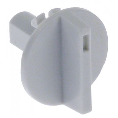 knob ø 27mm grey zero mark shaft ø 6x4,6mm shaft flat left for thermostat to clip Qty 1