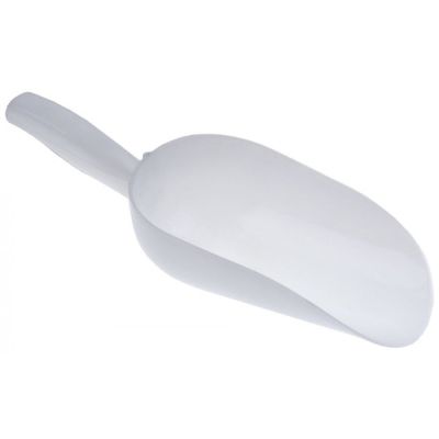 Lingura tip lopata, lungime L 160 mm, latime 80 mm, inaltime 50 mm, din plastic alb - 694197