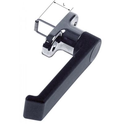door handle for headed units L 145mm W 40mm H 62mm spring length 40mm outer black