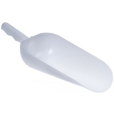 Lingura tip lopata, lungime L 220 mm, latime 114 mm, inaltime H 55 mm, din plastic alb - 695244