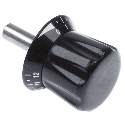 Buton de reglaj cu marcaje 0-12, ø 55 mm, ax ø 12 mm, lungime ax 35 mm  - 697509