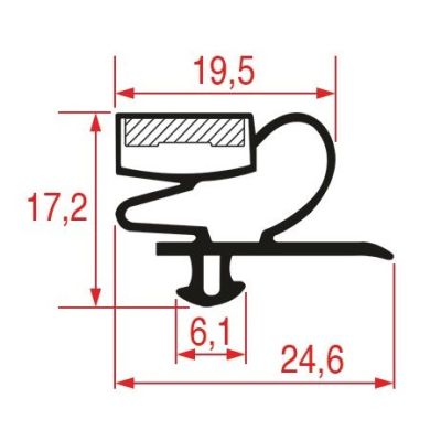 Garnitura frigo profil 9012 - 9333, intre canale 327x564mm, ext. 337x574mm