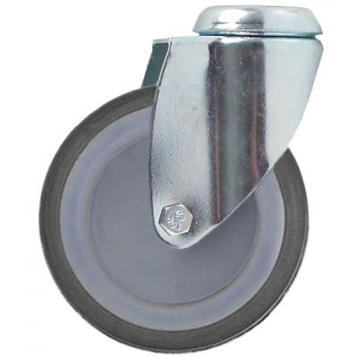 Roata castor ø 125 mm, H 160 mm, gaura surub ø 11 mm, din otel cromat, max. 100 kg - 700253