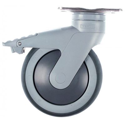 Roata fixare placă DG 75x50mm Î 166mm cu frână integrală -20 până la +60°C ø 125mm - 700304