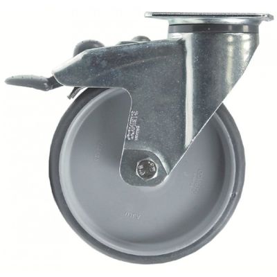 Roată fixare placă DG 60x50mm Î 162mm cu frână integrală ø 125mm lățime roată 32mm - 700312