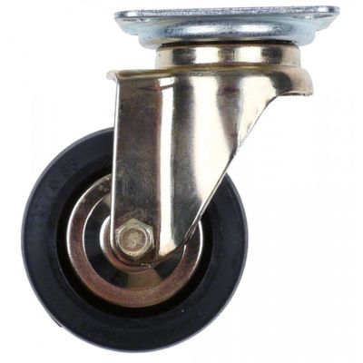 swivel castor without brake ø 63mm plates fixing 60x60mm housing gold-coloured H 92mm