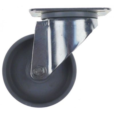 swivel castor set 4-piece ø 100mm H 127mm plates fixing 105x85mm 2x with swivel brake
