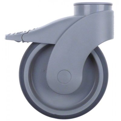swivel castor with brake ø 125mm bolt hole 11mm housing plastic bearing slide bearing