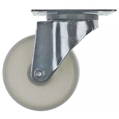 swivel castor ø 100 mm housing chrome-plated steel plate size 105x85mm