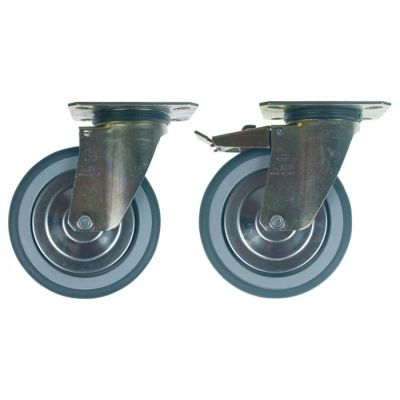 castor set ø 125 mm housing zinc-plated sheet steel