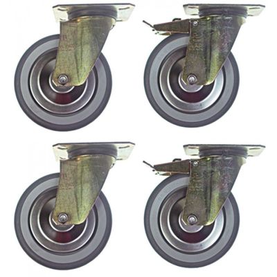 swivel castor set Qty 4 pcs 2x with brake