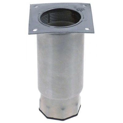 equipment foot tube ø 64 mm plate size 82.5x82.5mm hole distance 65x65mm H 135-200mm SS size