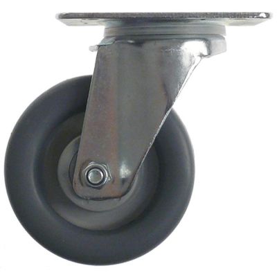 swivel castor ø 100 mm housing chrome-plated steel plate size 105x85mm