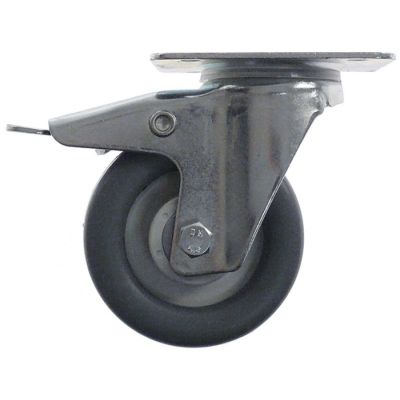 swivel castor with swivel brake ø 100 mm  housing chrome-plated steel plate size 105x85mm