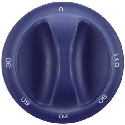 knob thermostat t.max. 110 °C 0-110°C ø 75 mm shaft ø 6x4.6mm shaft flat upper blue