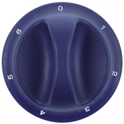 knob thermostat 1-6 ø 75 mm shaft ø 6x4.6mm shaft flat left blue