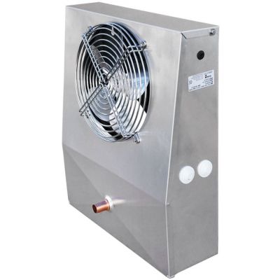 evaporator L 405mm H 460mm thickness 125/80mm 473W with heating element connection 3/8"mm SS